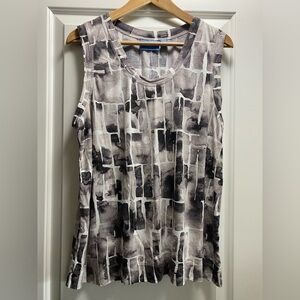 Simply Vera Wang Black and Gray Sleeveless Tank Top XL